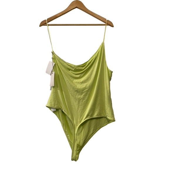 Good American Good Touch One Shoulder Bodysuit Size 6 Color Key Lime001 NWT - Picture 10 of 11
